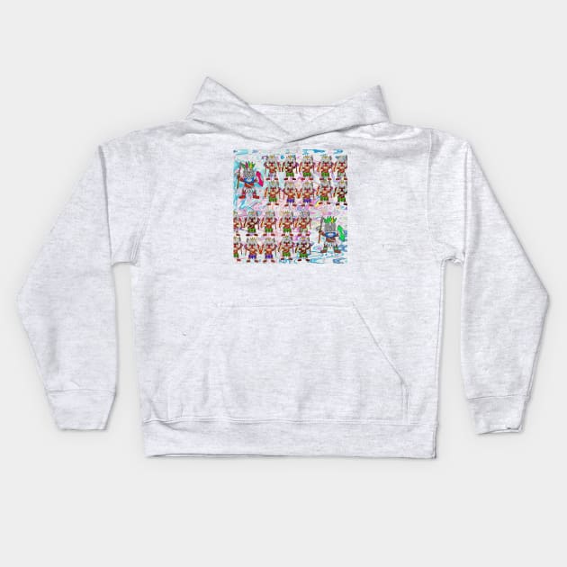 Dance of African Warriors V1 Kids Hoodie by walil designer